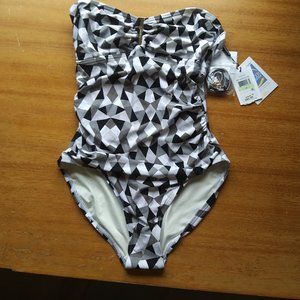 Calvin Klein NWT black white gray swimsuit size 4